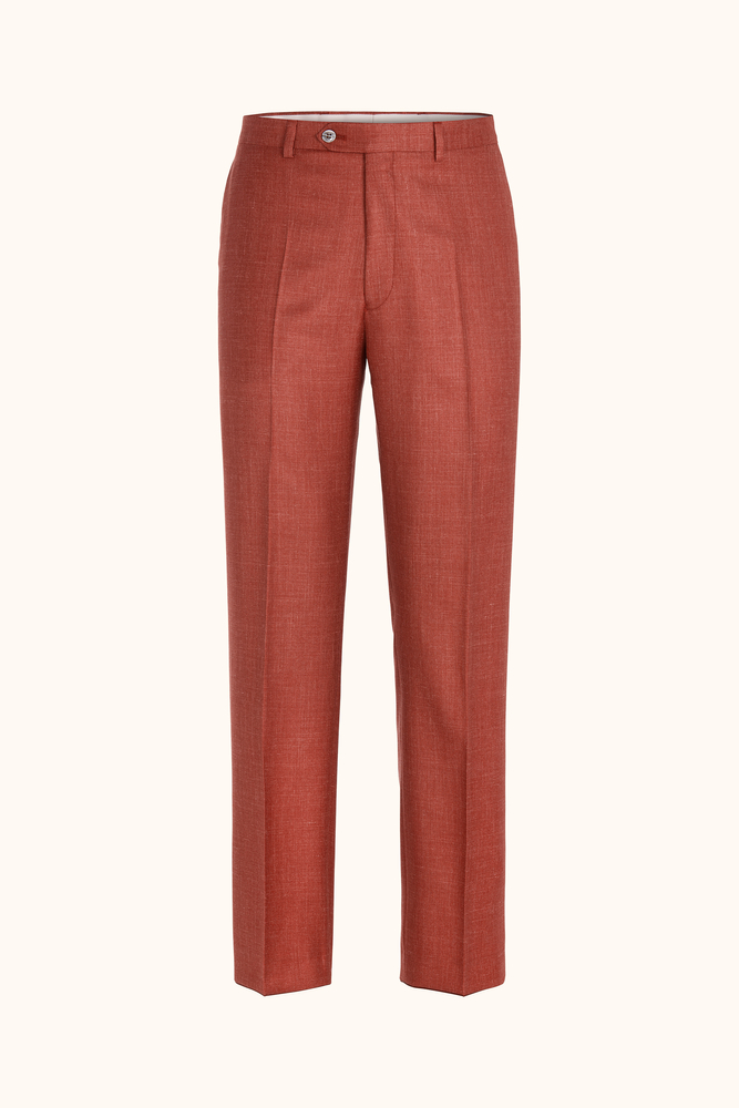 Regular Fit High Waist Linen Blend Trousers