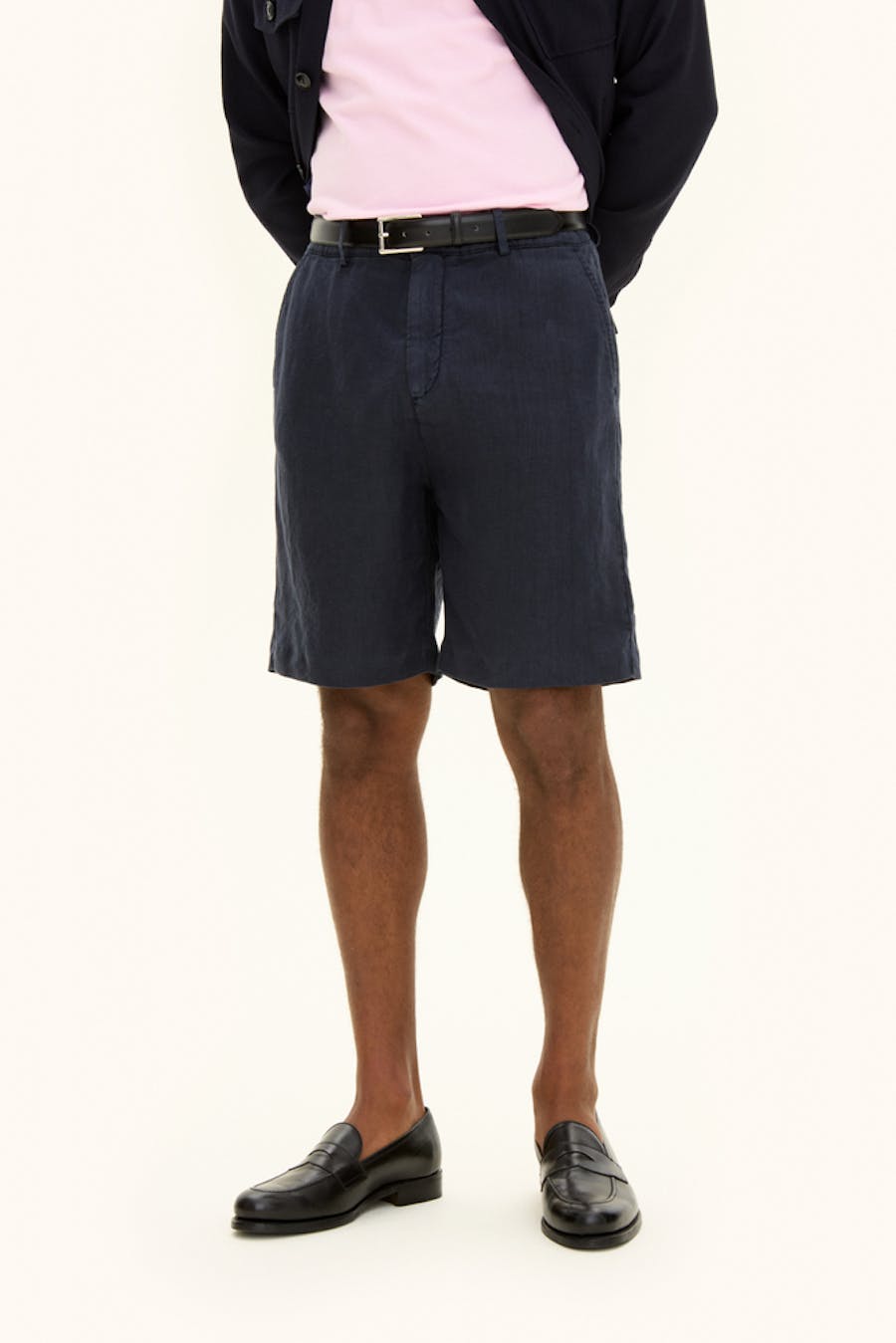 Regular Fit Garment Dye Linen Shorts