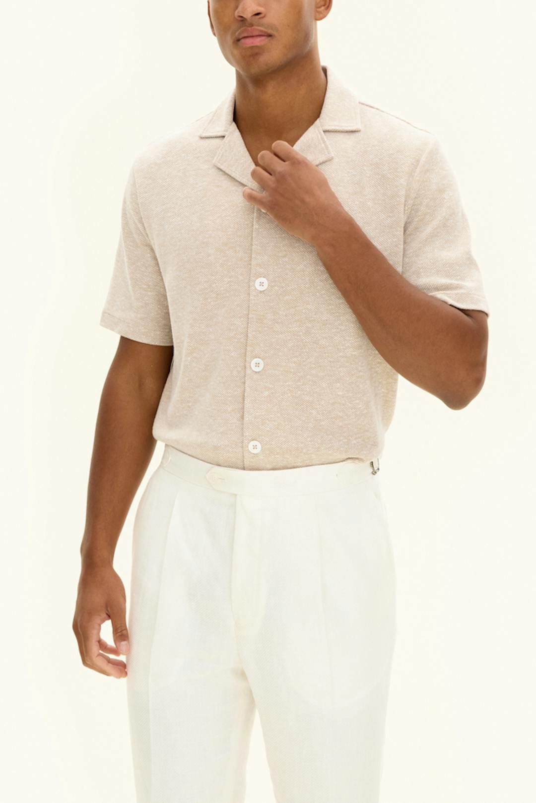 Regular Fit Strikket Linskjorte