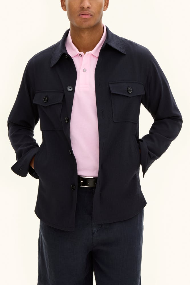 Regular Fit Seersucker Overshirt