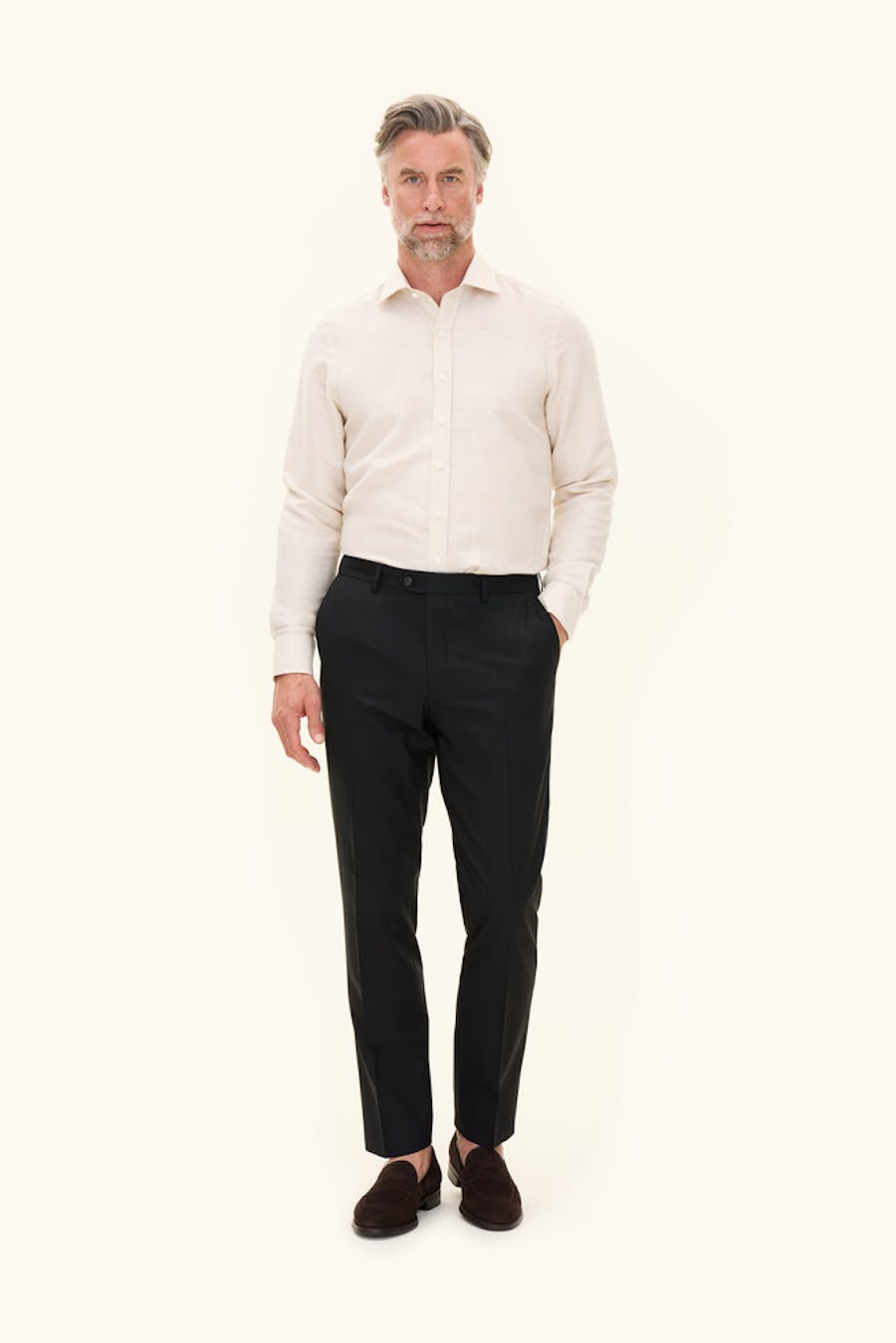 Regular Fit Microstructure Trousers