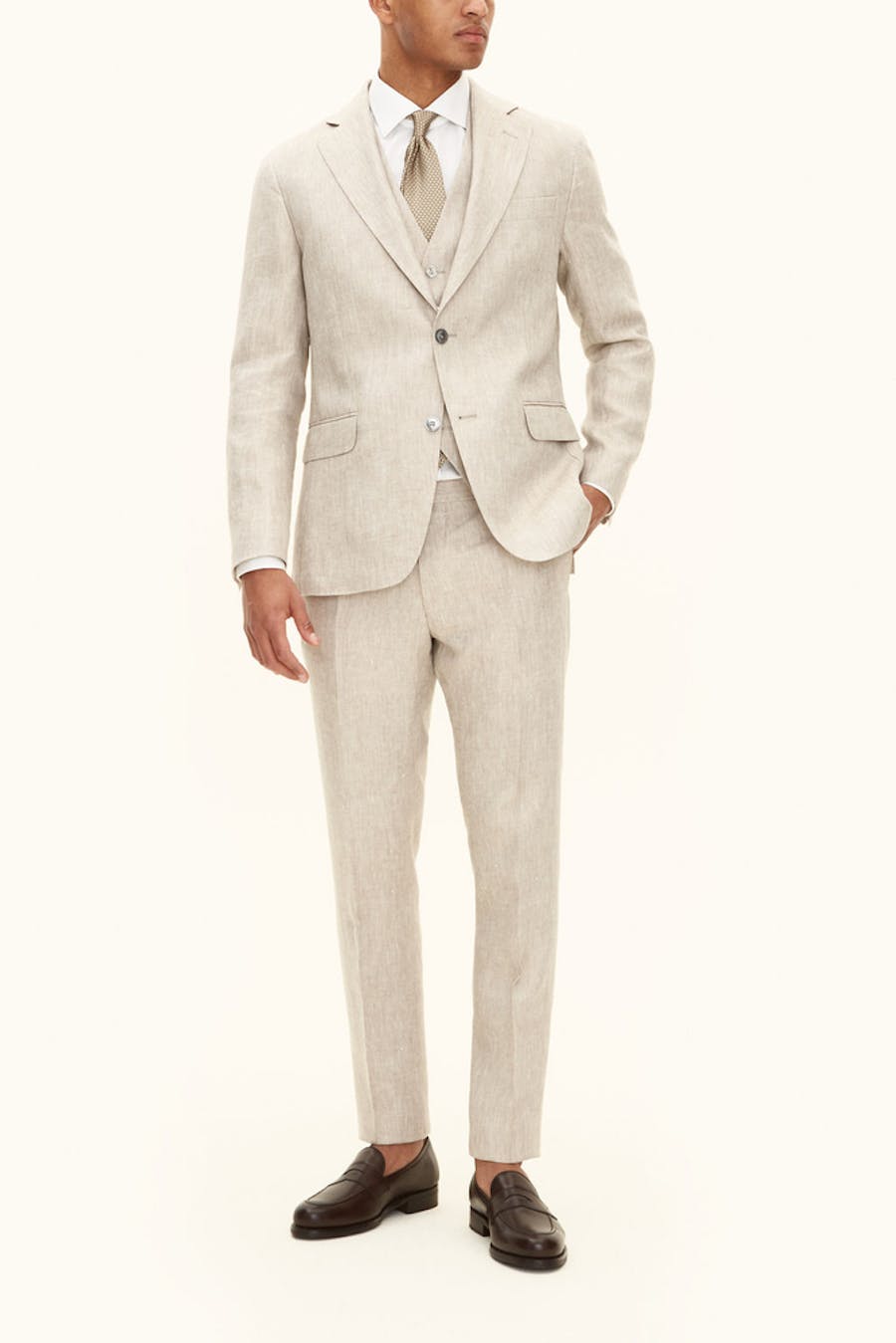 Regular Fit Three Piece Linen Suit