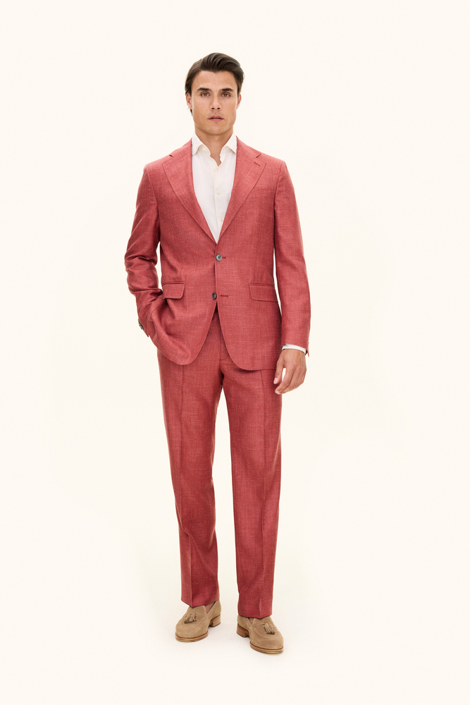 Regular Fit Linen Blend Twill Suit