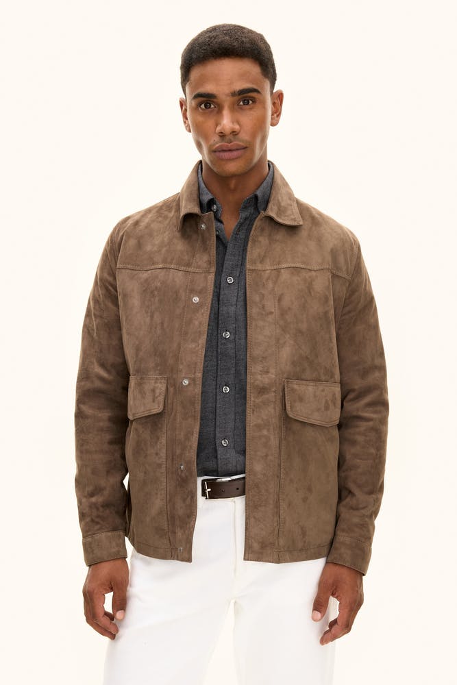Regular Fit Suede Overshirt