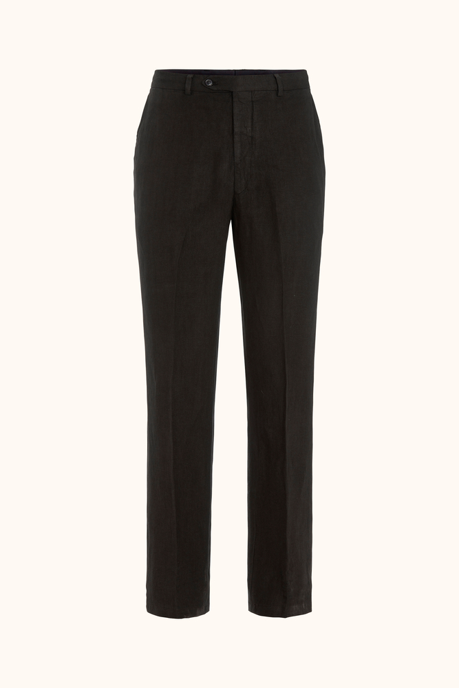 Regular Fit High Waist Linen Trousers