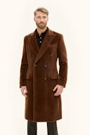 Regular Fit Double Breasted Brushed Alpaca Coat