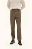 Regular Fit Flanellbyxor Hög Midja