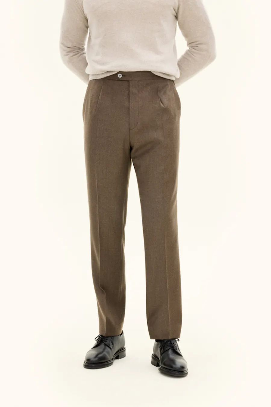 Regular Fit Flanellbyxor Hög Midja