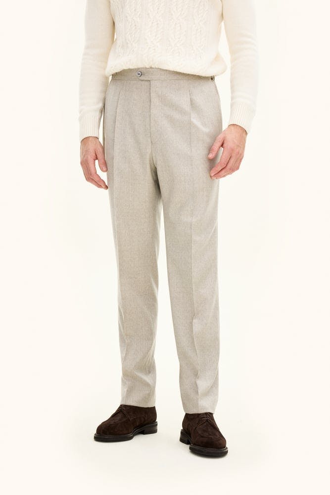 Regular Fit Flanellbukser Høy Midje