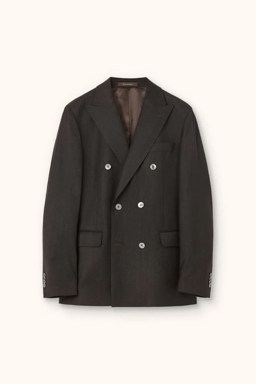 Regular Fit Double Breasted Flannel Blazer