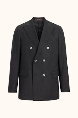 Regular Fit Dobbeltspent Stretch Flanell Blazer