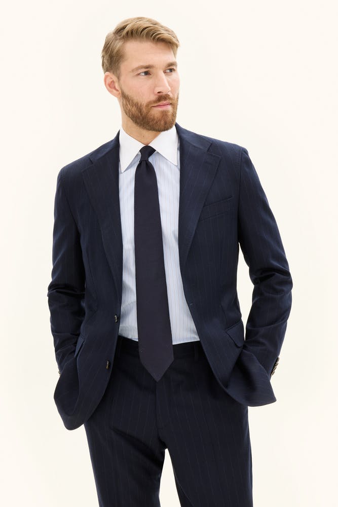 Regular Fit Stripete Flanell Blazer