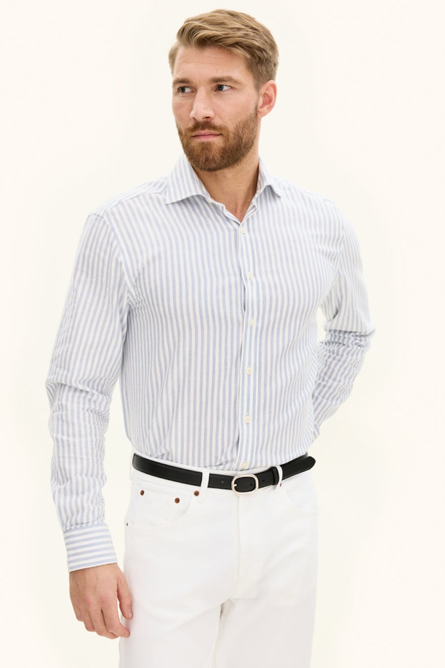 Regular Fit Cut Away Striped Flannel