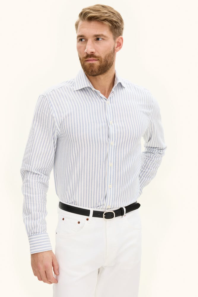 Regular Fit Cut Away Striped Flannel