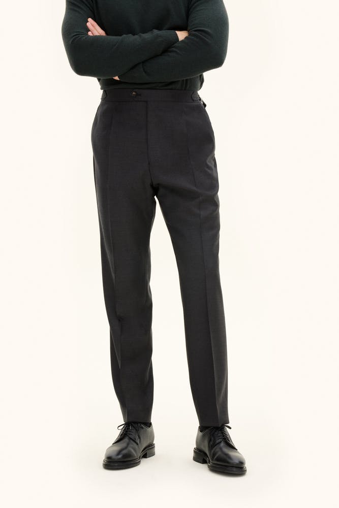 Regular Fit High Waist Brushed Twill Trousers