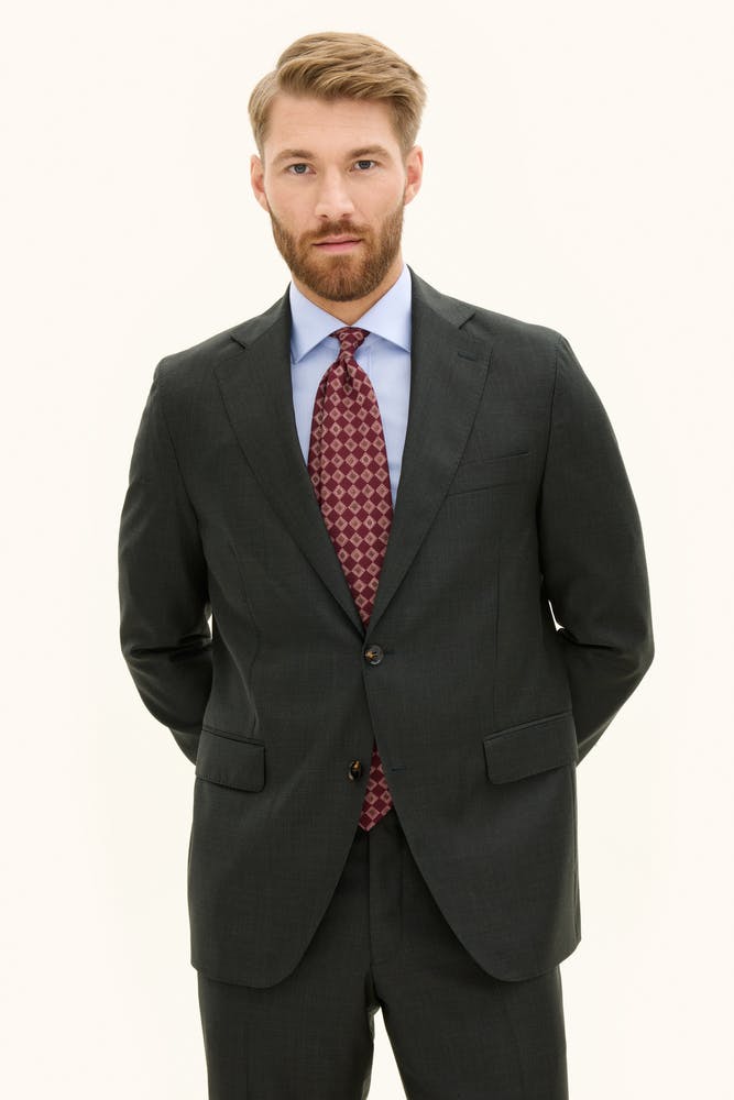 Regular Fit Microstructure Blazer