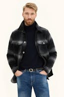 Regular Fit Brushed Checked Wool Overshirt