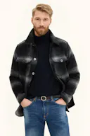 Regular Fit Brushed Checked Wool Overshirt