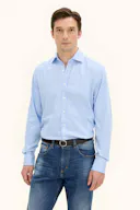 Regular Fit Cut Away Børstet Flanellskjorte