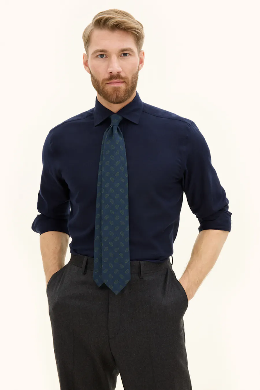 Regular Fit Cut Away Børstet Flannelskjorte