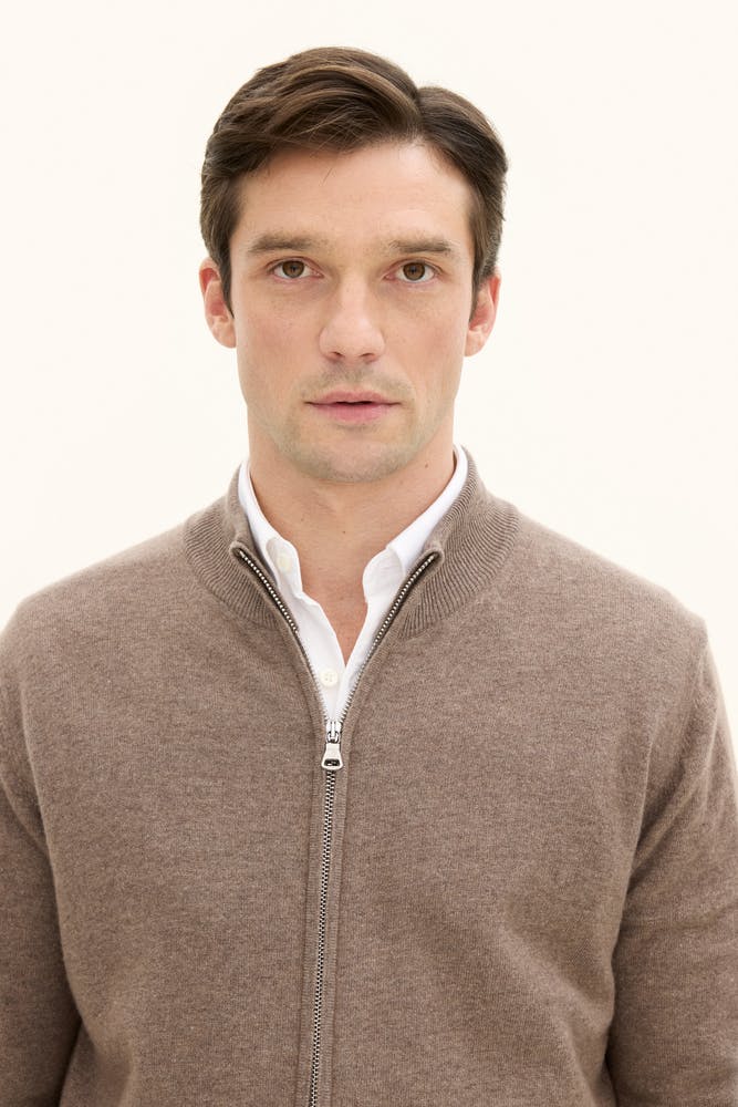 Regular Fit Full Zip Cardigan Wool-Cashmere