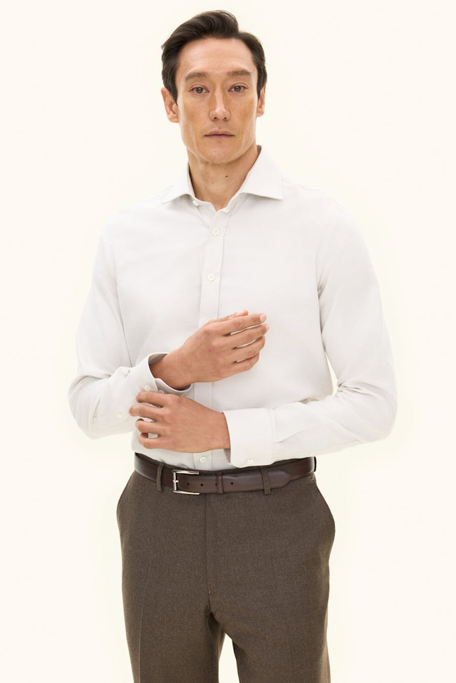 Slim Fit Cut Away Panama Flanellskjorte