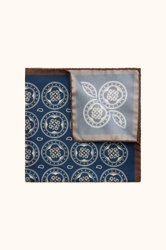 Blomstermønstret Lommetørklæde Silke