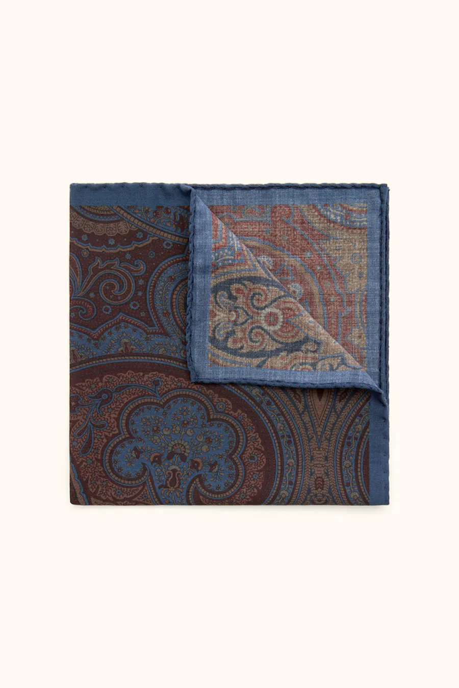Paisley Mønstret Lommetørklæde Uld