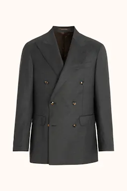 Regular Fit Double Breasted Brushed Twill Blazer