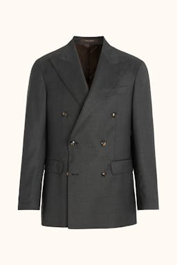 Regular Fit Dobbeltspent Blaxer I Børstet Twill