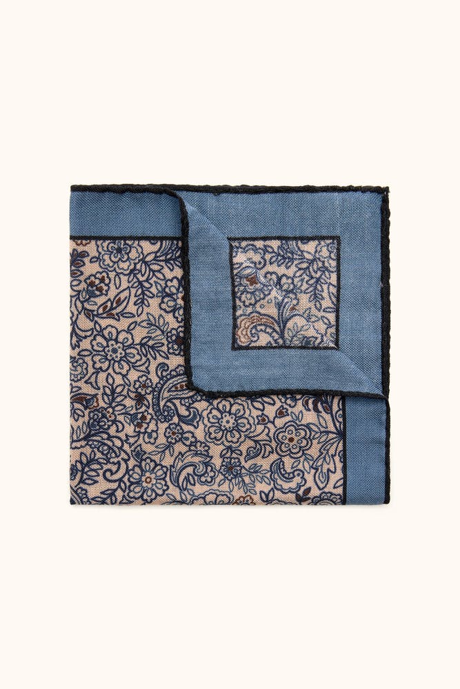 Blomstermønstret Lommetørkle Ull