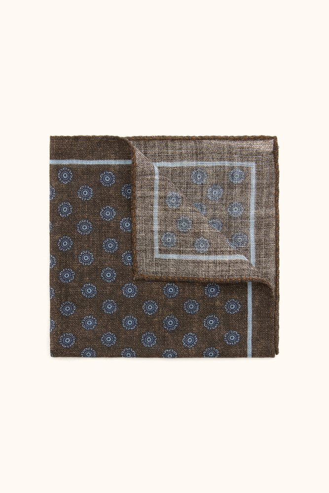 Floral Pattern Wool Handkerchief