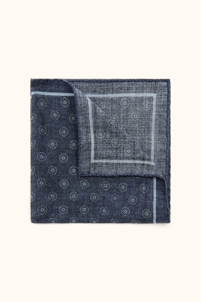 Blomstermønstret Lommetørkle Ull