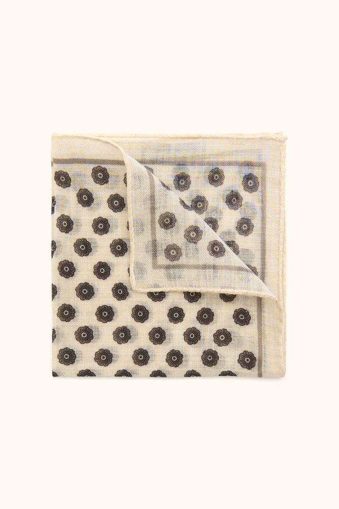 Floral Pattern Wool Handkerchief