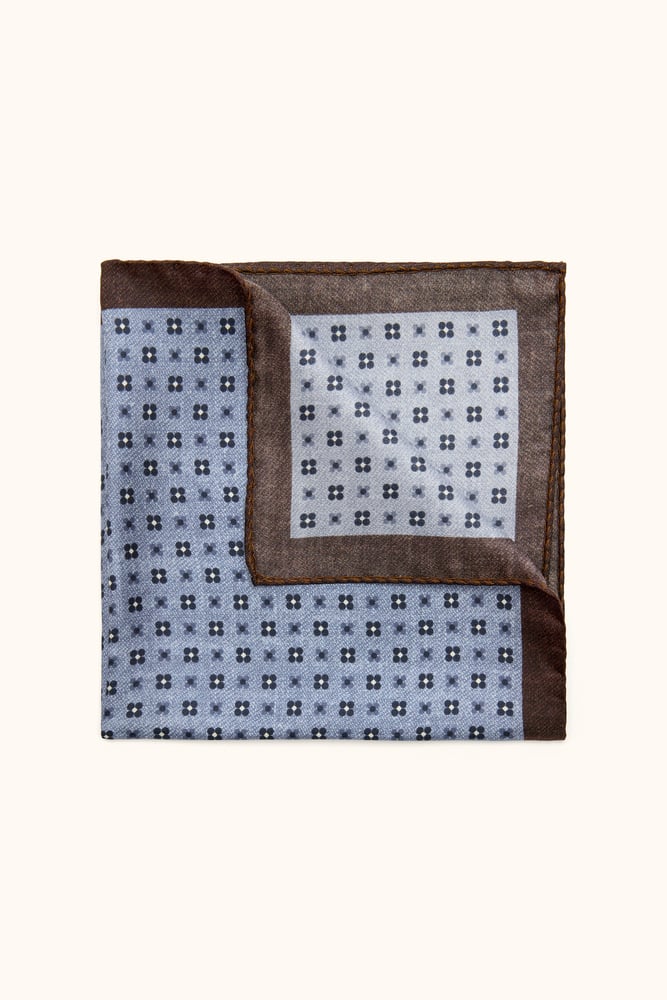 Blomstermønstret Lommetørklæde Silke