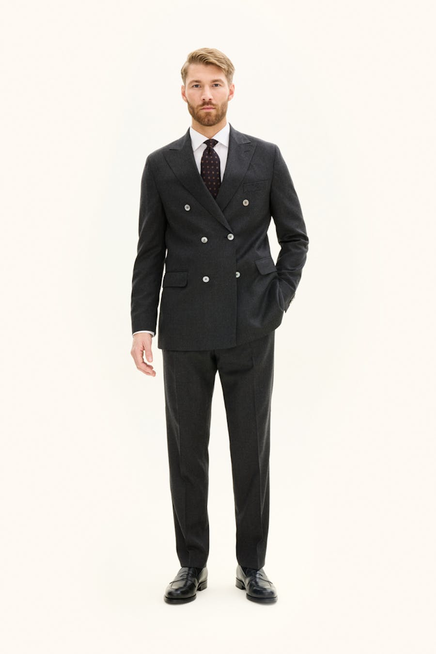 Regular Fit Dobbeltspent Stretch Flanell Dress