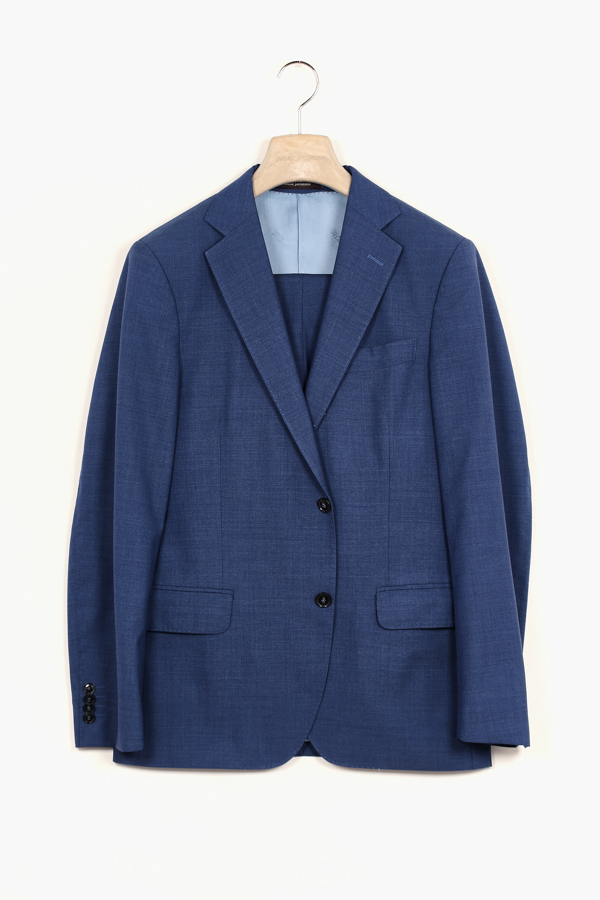 Slim Fit Microstructure Kostym Light grey Oscar Jacobson