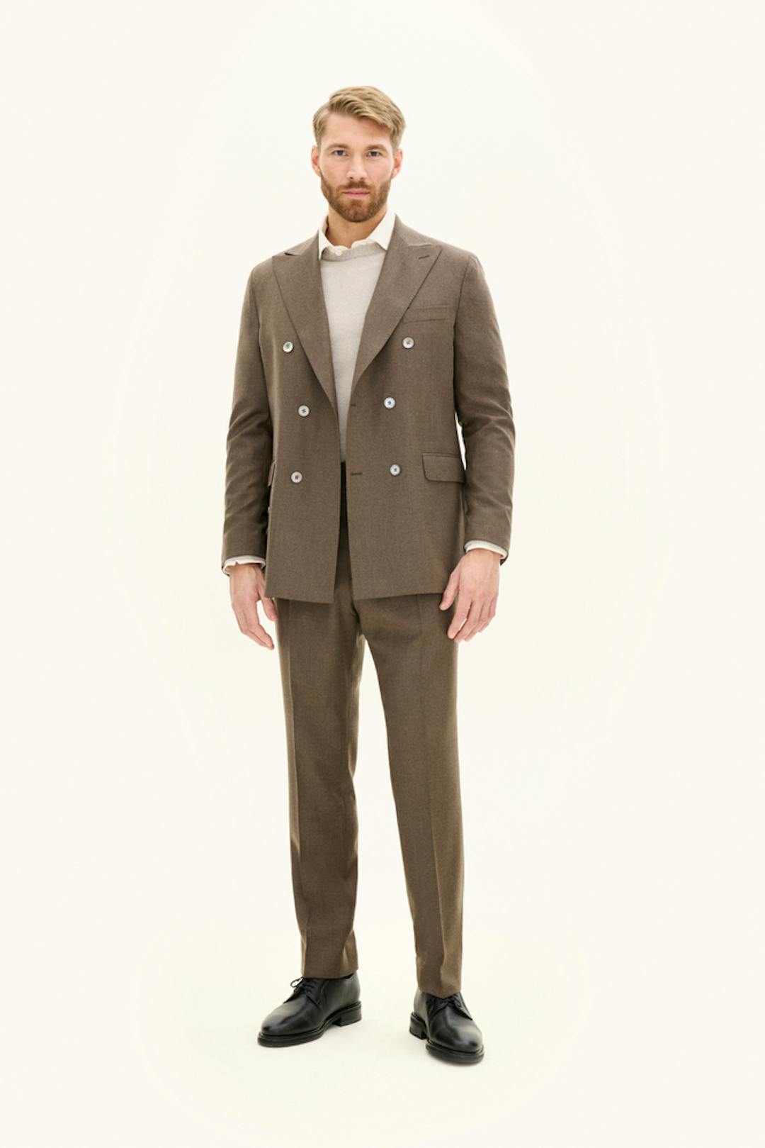 Regular Fit Dobbeltspent Stretch Flanell Dress