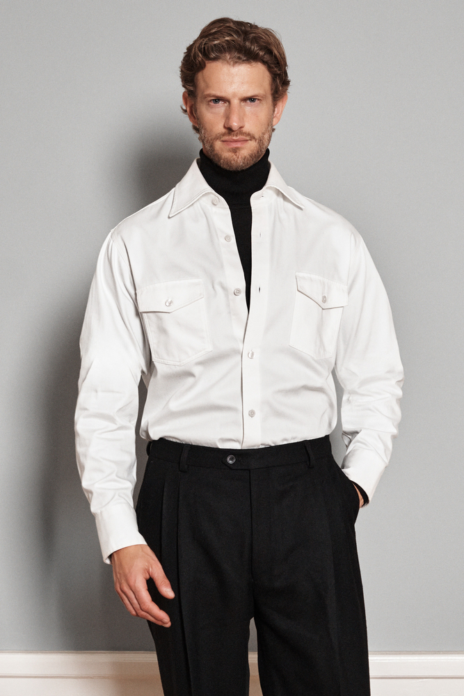 Straight Fit Spread Twill Shirt