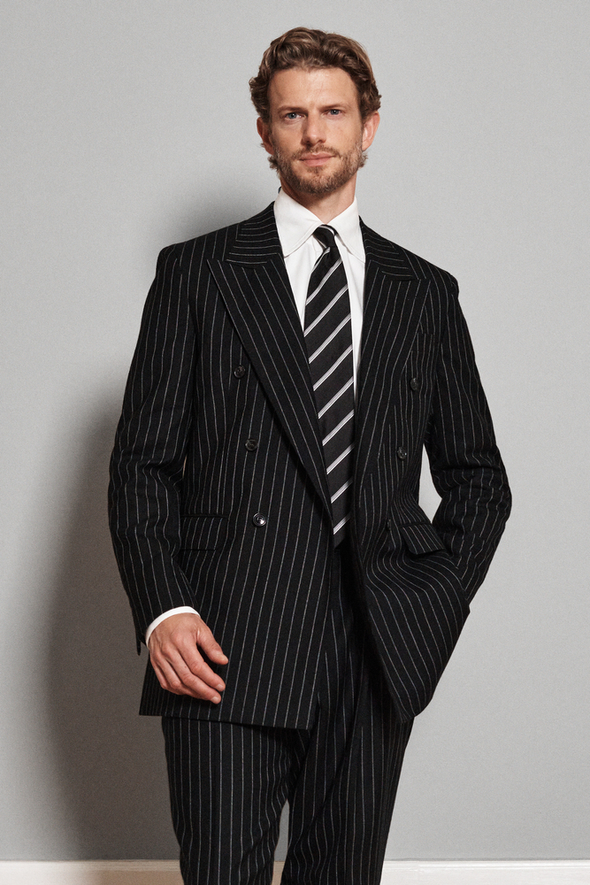 Regular Fit Dobbeltradet Stribet Blazer