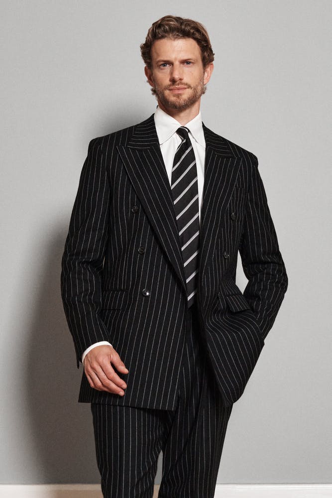 Regular Fit Dobbeltradet Stribet Blazer
