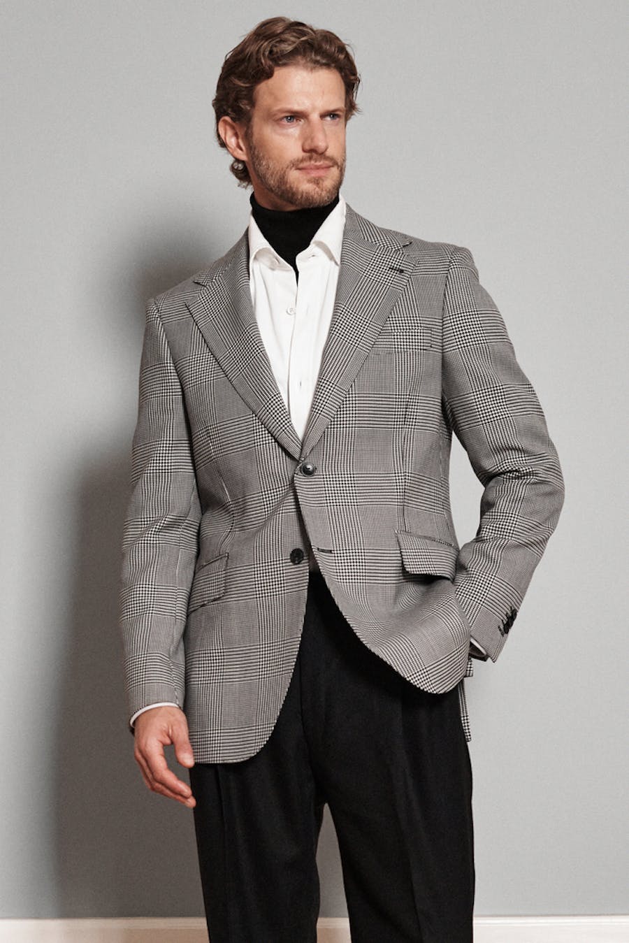 Regular Fit Wool Glencheck Blazer