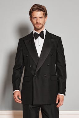 Regular Fit Dobbeltradet Struktureret Tuxedo Blazer
