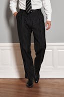 Regular Fit Højtajlet Pleated Pin Striped Bukser