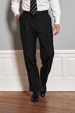 Regular Fit Højtajlet Pleated Pin Striped Bukser