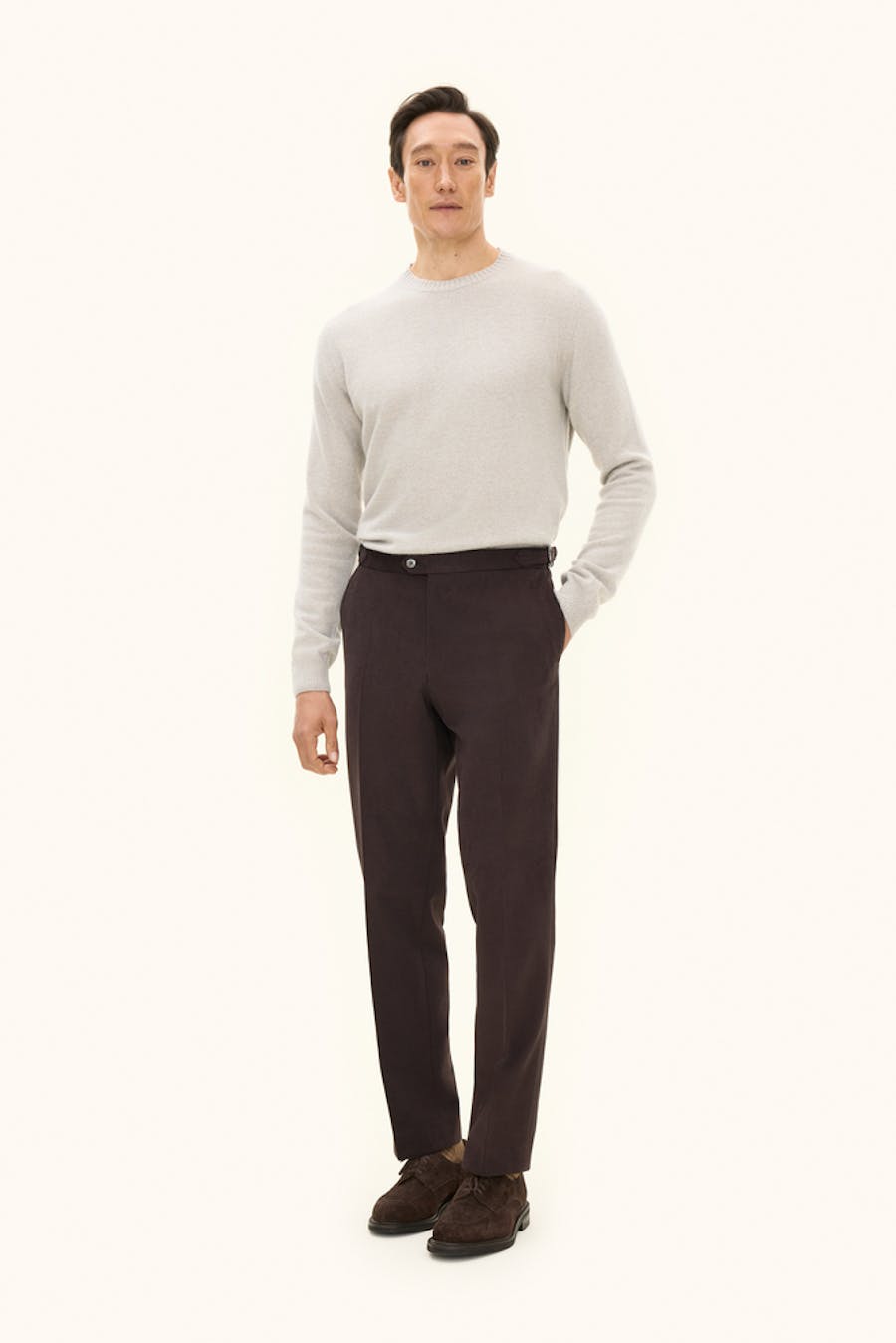 Regular Fit Børstet Twillbukser