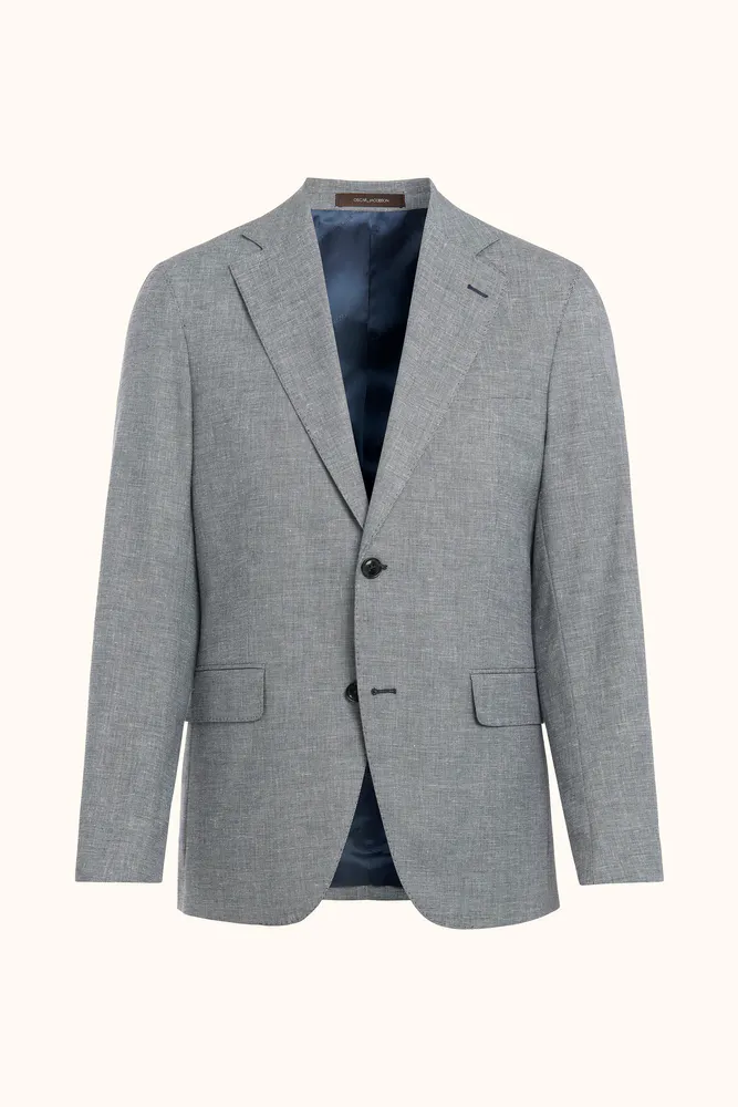 Slim Fit Rutig Linnekavaj