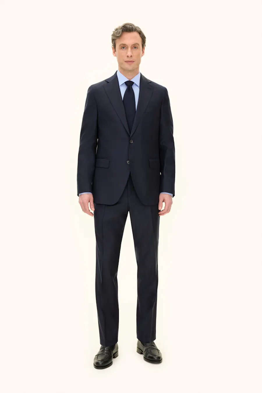 Regular Fit Twill Merino Jakkesæt