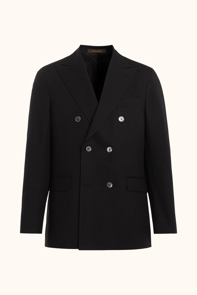 Regular Fit Double Breasted Microstructure Blazer