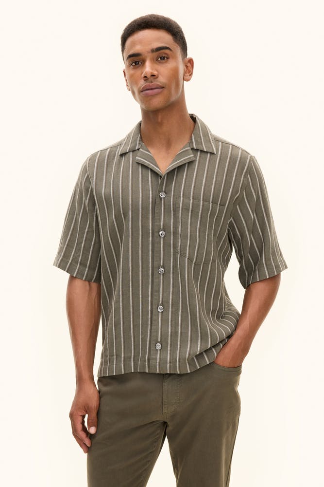 Slim Fit Cut Away Stripete Skjorte